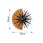 Wallity Reloj de Pared Decorativo de Madera y Metal 75, 56 cm, Nogal y Negro